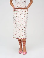 Beaded Cherries Midi Skirt