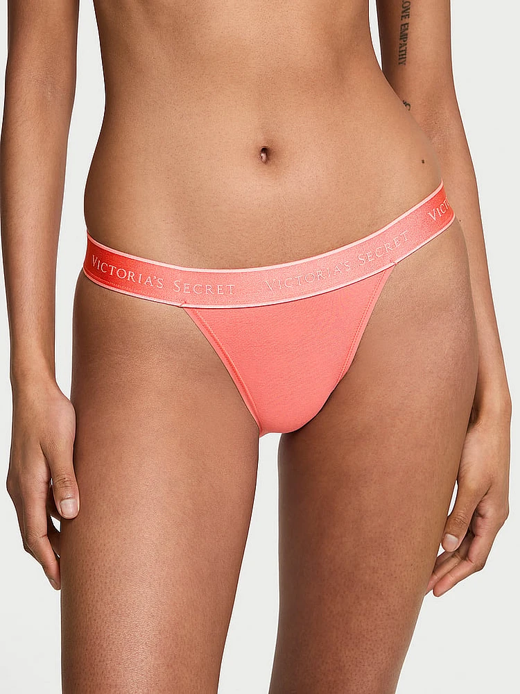 Logo Cotton Tanga Panty