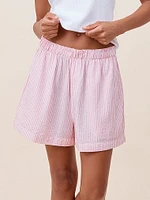 Seersucker Stripe Boyfriend Shorts