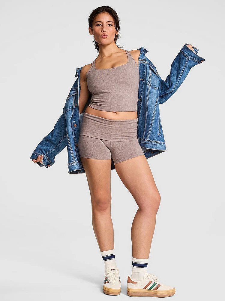 All-Day Cotton Foldover 3" Bike Shorts