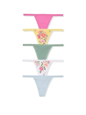 5-Pack Lace-Waist V-String Panties