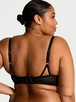 Sheer Rose Dot Quarter-Cup Demi Bra