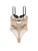 Sheer Rose Dot Unlined Balconette Teddy