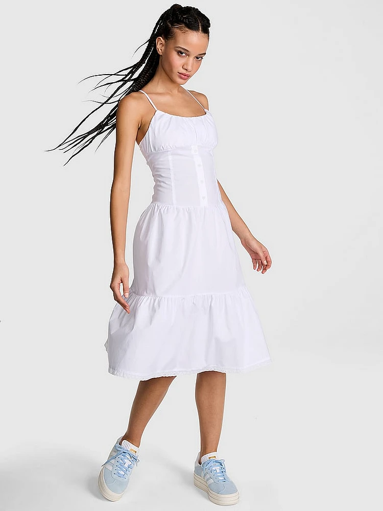 Prairie Poplin Midi Dress
