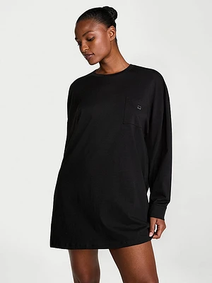 100% Cotton Long-Sleeve Pocket Sleep Tee