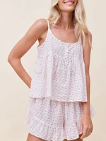 Swiss Dot Cami Boxer Pajama Set