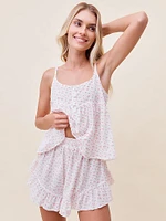 Swiss Dot Cami Boxer Pajama Set