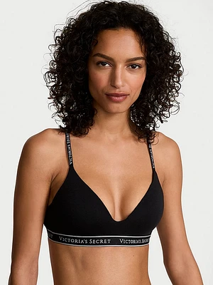 Pointelle Logo Lightly Lined Wireless Bra