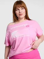 Campus Cotton Off-The-Shoulder Tee