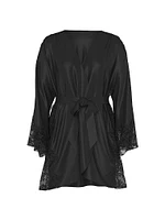 Satin & Lace Trim Robe