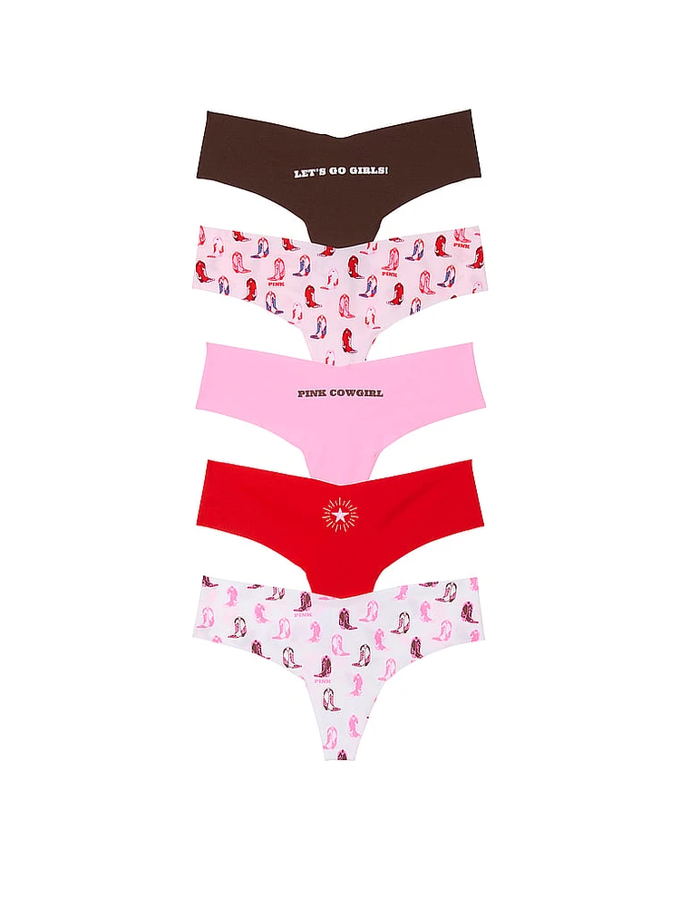 5-Pack No-Show Thong Panties