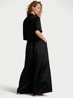 Luxe Satin Boxy Cropped Long Pajama Set