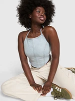 Denim by PINK Handkerchief Halter Top
