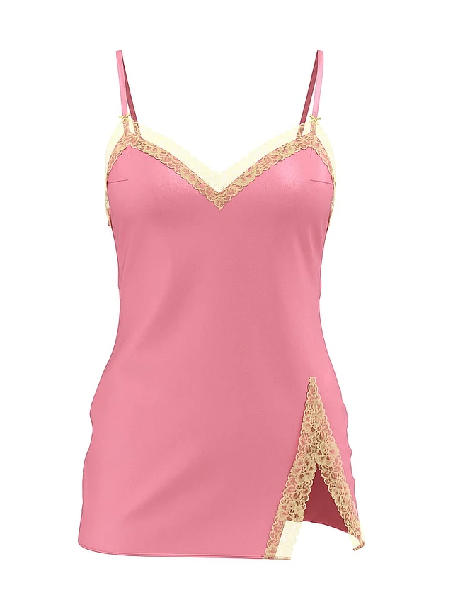 VS Tease Satin Lace-Trim Mini Slip Dress | MainPlace Mall VS Tease Satin Lace-Trim Mini Slip Dress | MainPlace Mall
