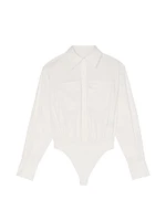 Atelier Victoria's Secret X Altuzarra Poplin Pocketed Shirt Bodysuit