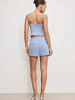 Twill Suiting Wrap Skort
