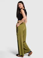 Tech Woven Wide-Leg Pants