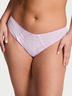 Body by Victoria Stretch Cotton Lace-Waist Bikini Panty