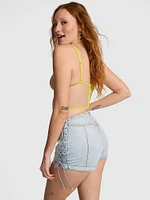 Denim by PINK Side Lace-Up Shorts
