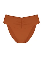 Essential Cinched High-Waist Bikini Bottom