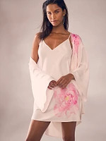 Peony Satin Short Robe