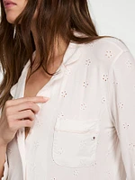 Modal Soft Eyelet Button-Front Sleepshirt