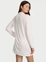 Modal Soft Eyelet Button-Front Sleepshirt