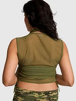 Mesh Ruched Muscle Tank Top
