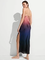 Beachwear Sunset Ombré Satin Vacation Maxi Dress