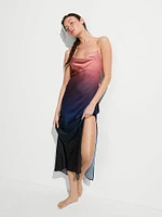 Beachwear Sunset Ombré Satin Vacation Maxi Dress