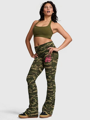 All-Day Cotton Foldover Flare Leggings