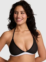 Logo Mesh Halter Triangle Bralette