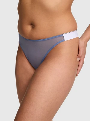 Logo Cotton High-Leg Thong Panty