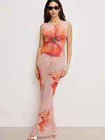 Gauze Mesh Maxi Dress