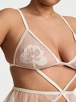 Peony Bridal Strappy Skirted Teddy