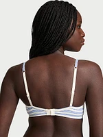 Cotton Rib Logo Hardware Unlined Demi Bra
