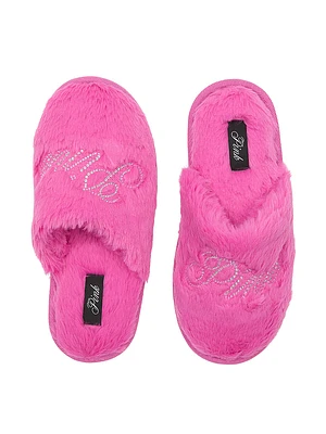 Faux-Fur Closed-Toe Slippers