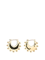 Small Gold Beaded Ball Hoop Earrings