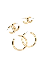 Gold 3-Pack Chunky Hoop Earring Set