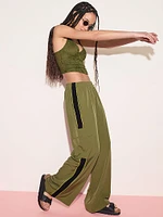 Tech Woven Wide-Leg Pants