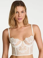 Peony Embroidery Bridal Corset Top