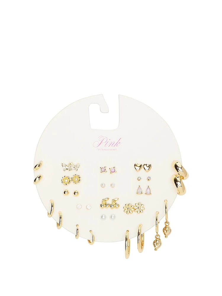 Gold 18-Pack Post & Hoop Earring Set