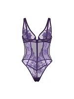 Rose Lace Plunge Teddy