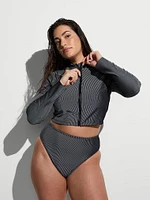 Two-Tone Rib Cropped Rashguard