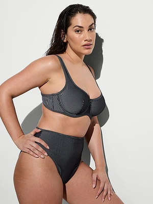 Two-Tone Rib Underwire Bikini Top