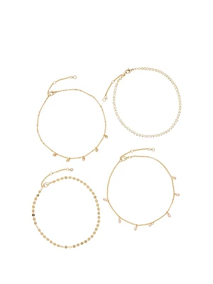 Gold Layered Dainty Choker Necklace Set