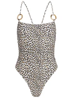 Orb "C" Print One-Piece Swimsuit