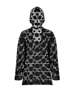 Beach Blooms Crochet Tunic Hoodie