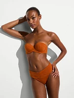 Essential Cinched High-Waist Bikini Bottom