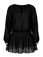 Beachwear Linen Lace-Trim Dress